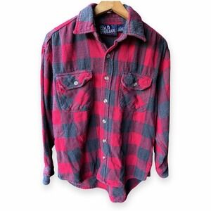 Cold Storage Men's L Heavy Duty 100% Cotton Buffalo Plaid Flannel Button Shirt